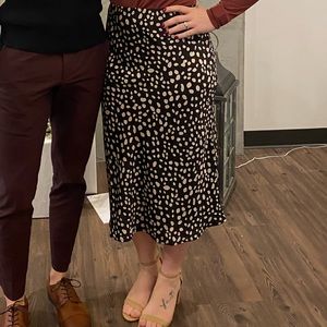 Worn once, satin midi skirt